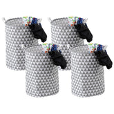 Kuber Industries Laundry Basket For Clothes|Foldable Laundry Hamper|Basket For Toys, Dirty clothes, Storage "45 LTR"-Pack of 4 (Grey)